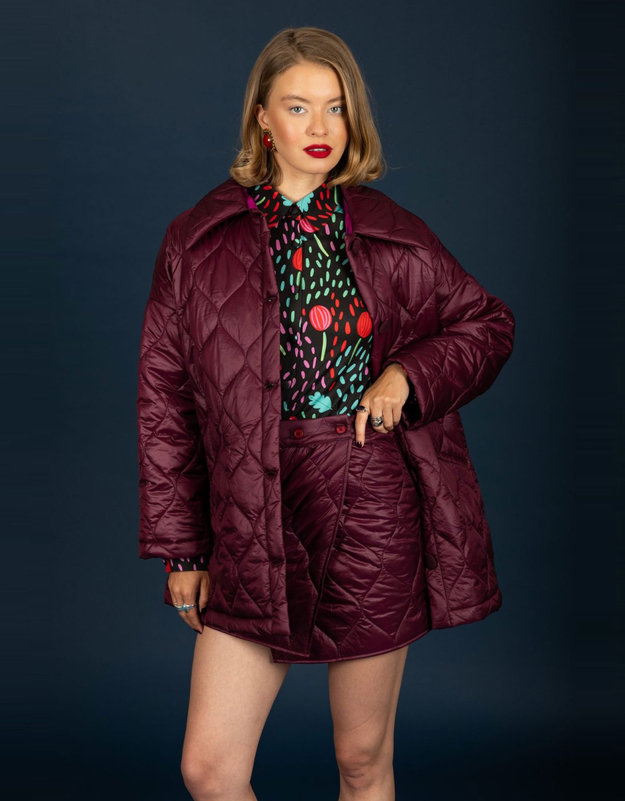 Chaton Marcus puffer coat bordeaux