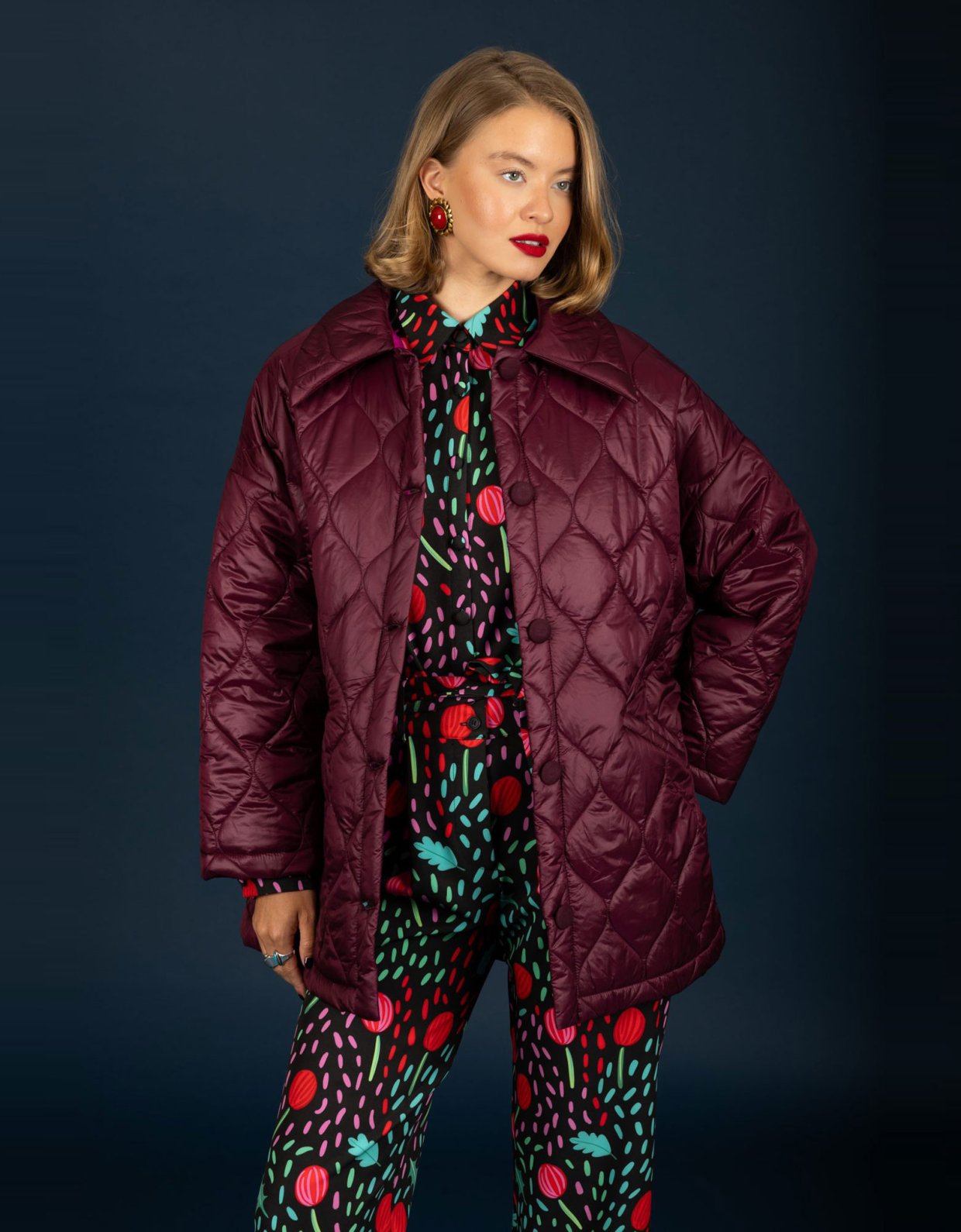 Chaton Marcus puffer coat bordeaux