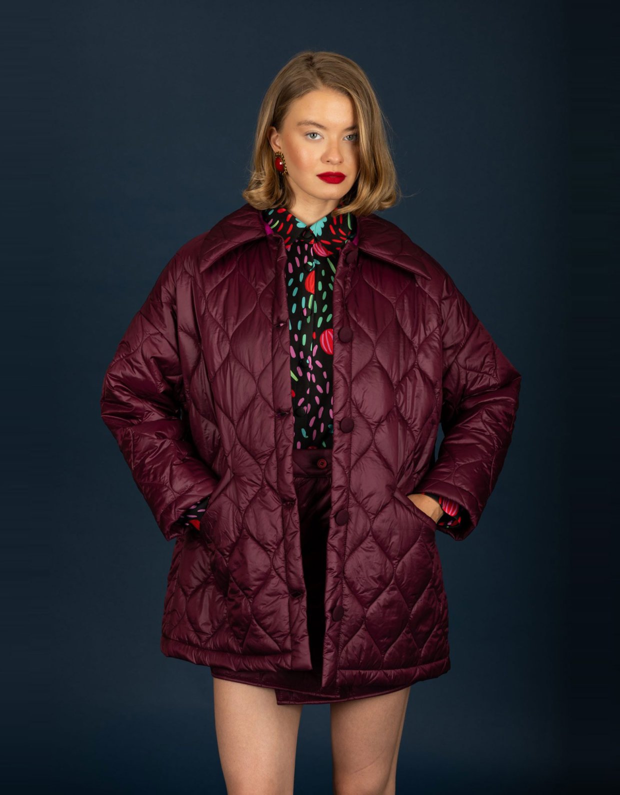Chaton Marcus puffer coat bordeaux
