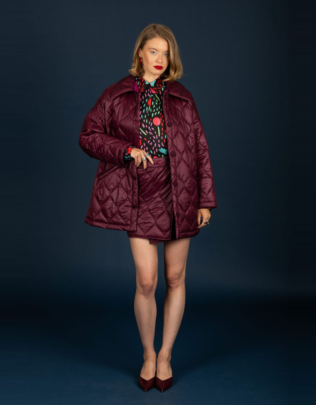 Chaton Marcus puffer coat bordeaux