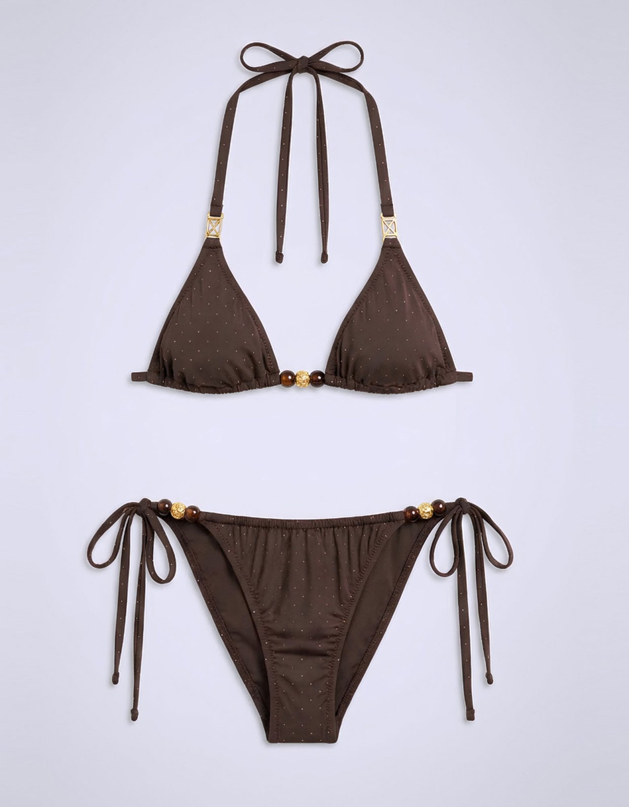 Mallory the label Mariposa brown polka dot bikini