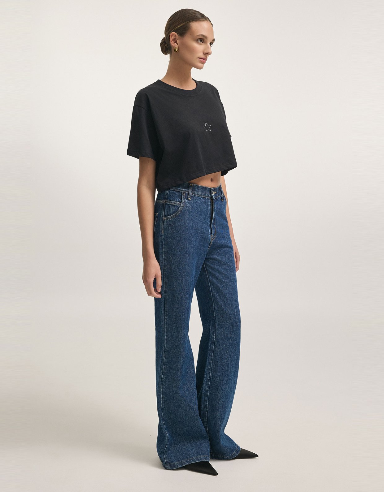 Nadia Rapti Martini denim trousers dark blue