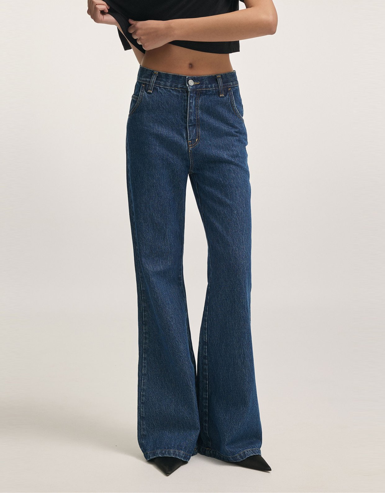 Nadia Rapti Martini denim trousers dark blue