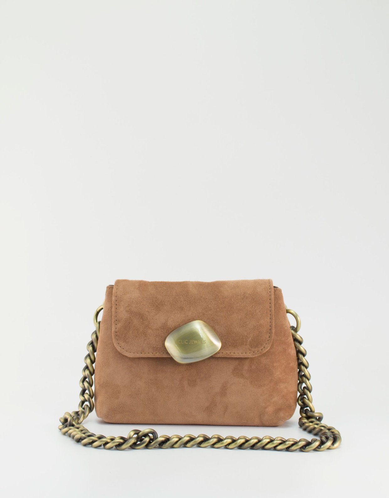 Clic Jewels Maya mini bag pecan brown suede