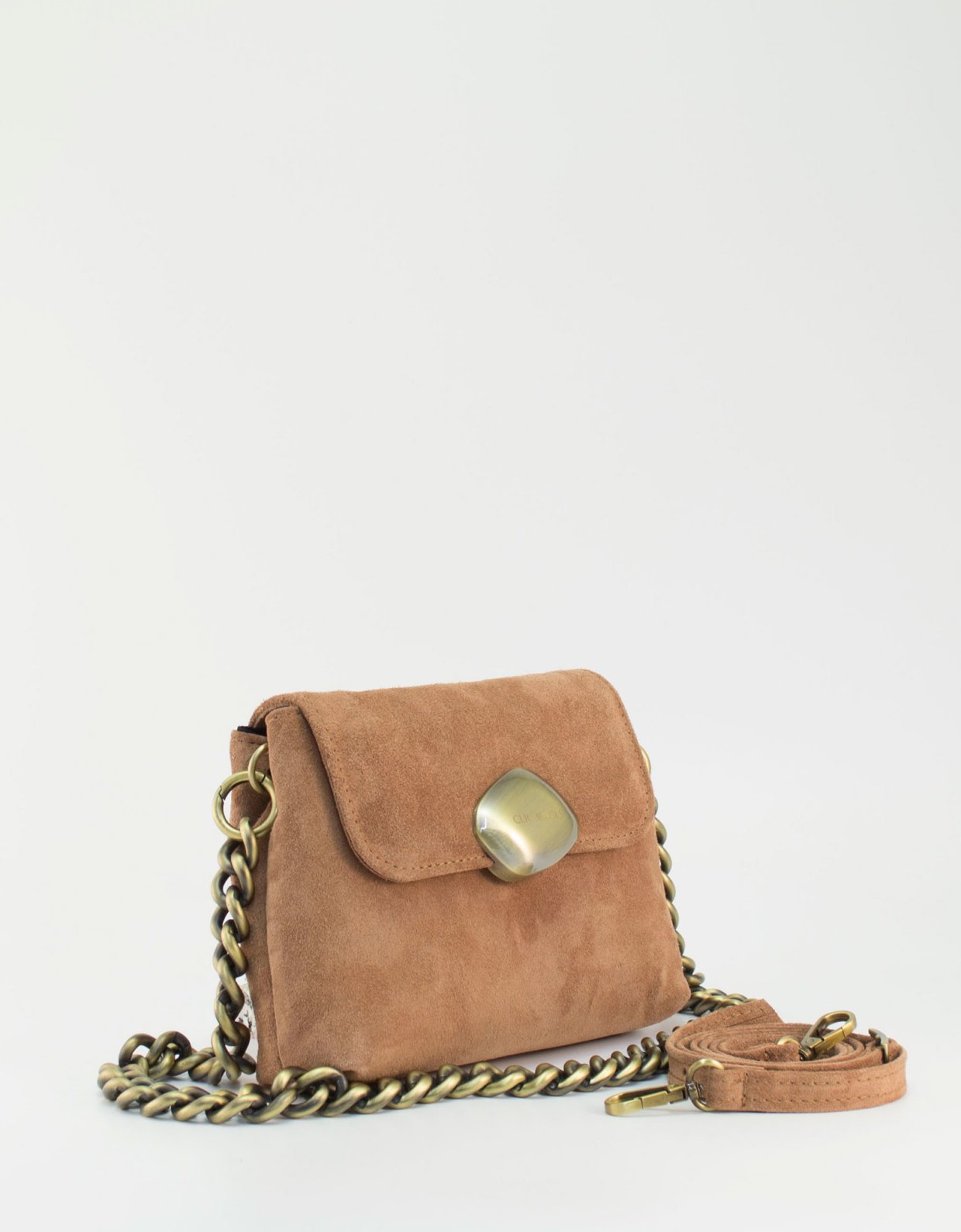 Clic Jewels Maya mini bag pecan brown suede