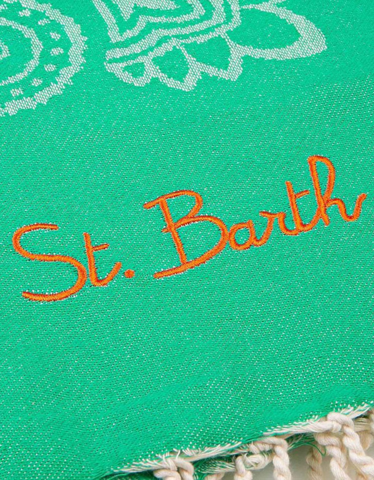 MC2 Saint Barth Jacquard beach towel bandana green