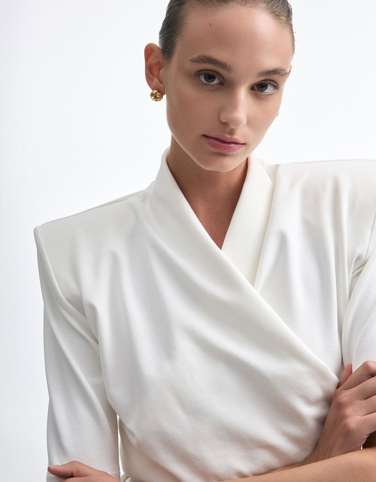 Nadia Rapti Melanie crop top off white
