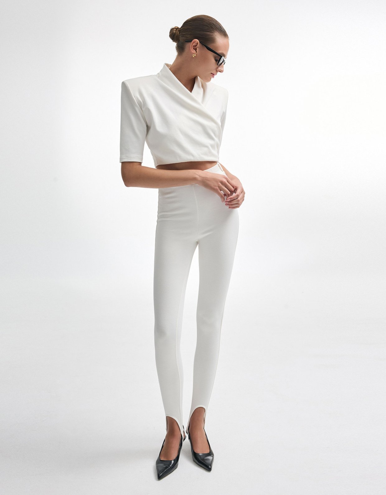 Nadia Rapti Melanie crop top off white