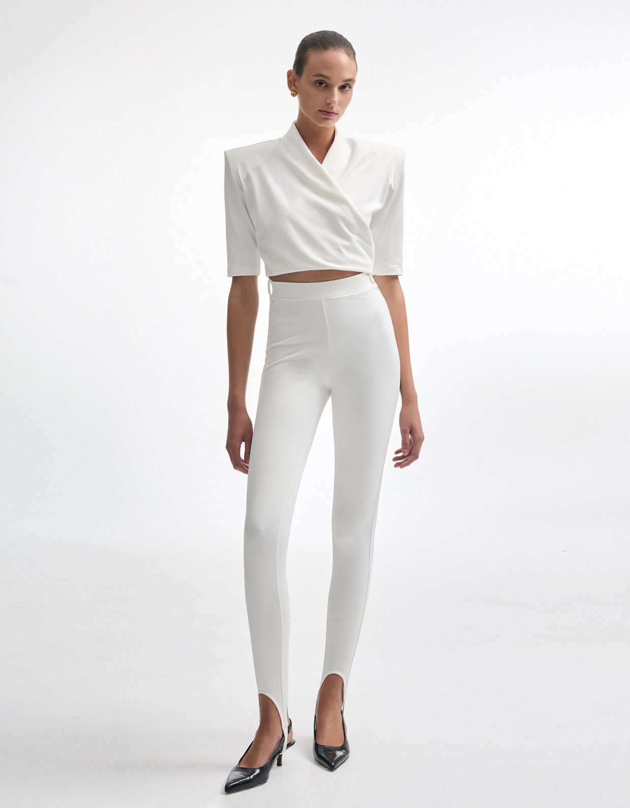 Nadia Rapti Melanie crop top off white