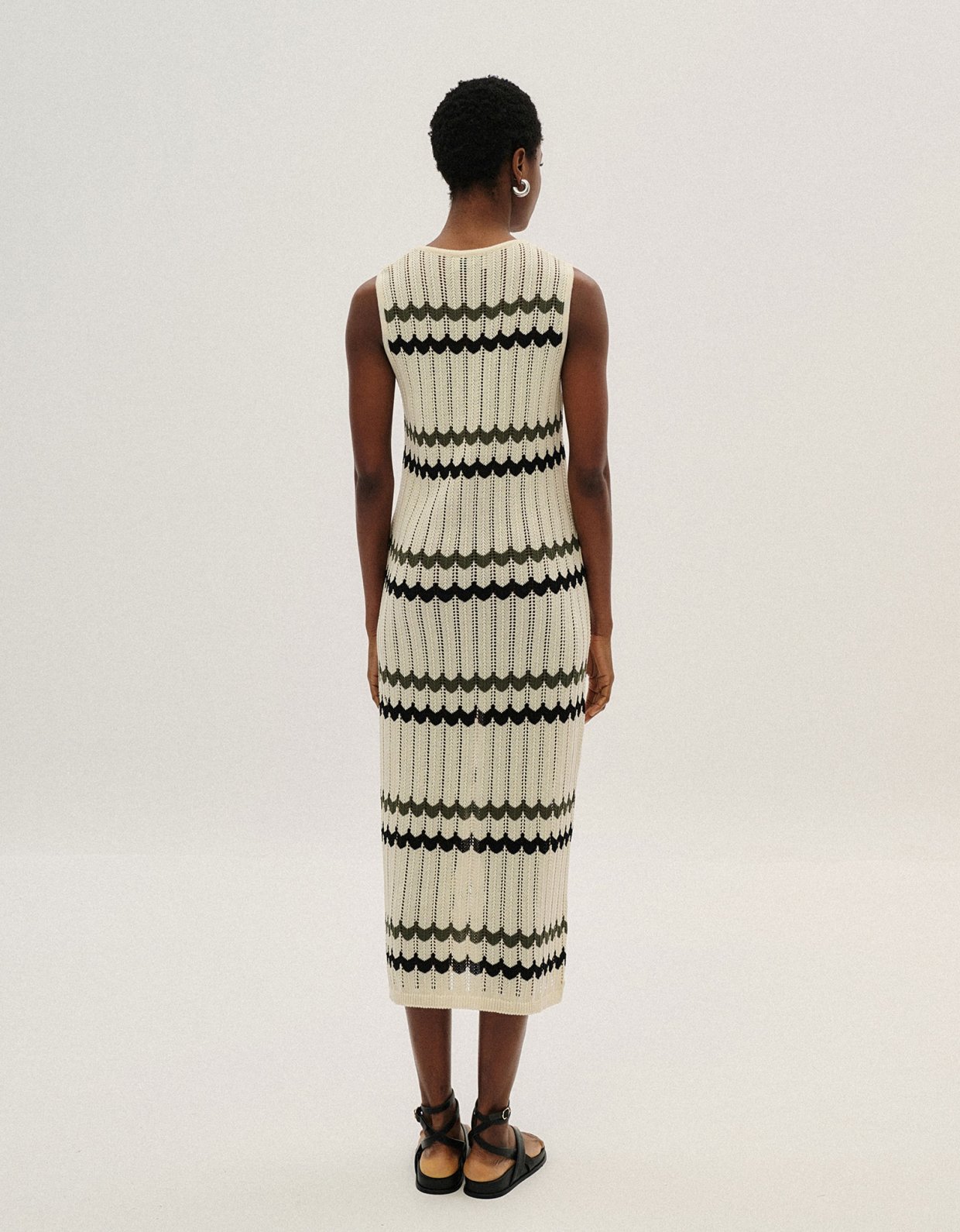 Combos Knitwear Midi sleeveless dress waves