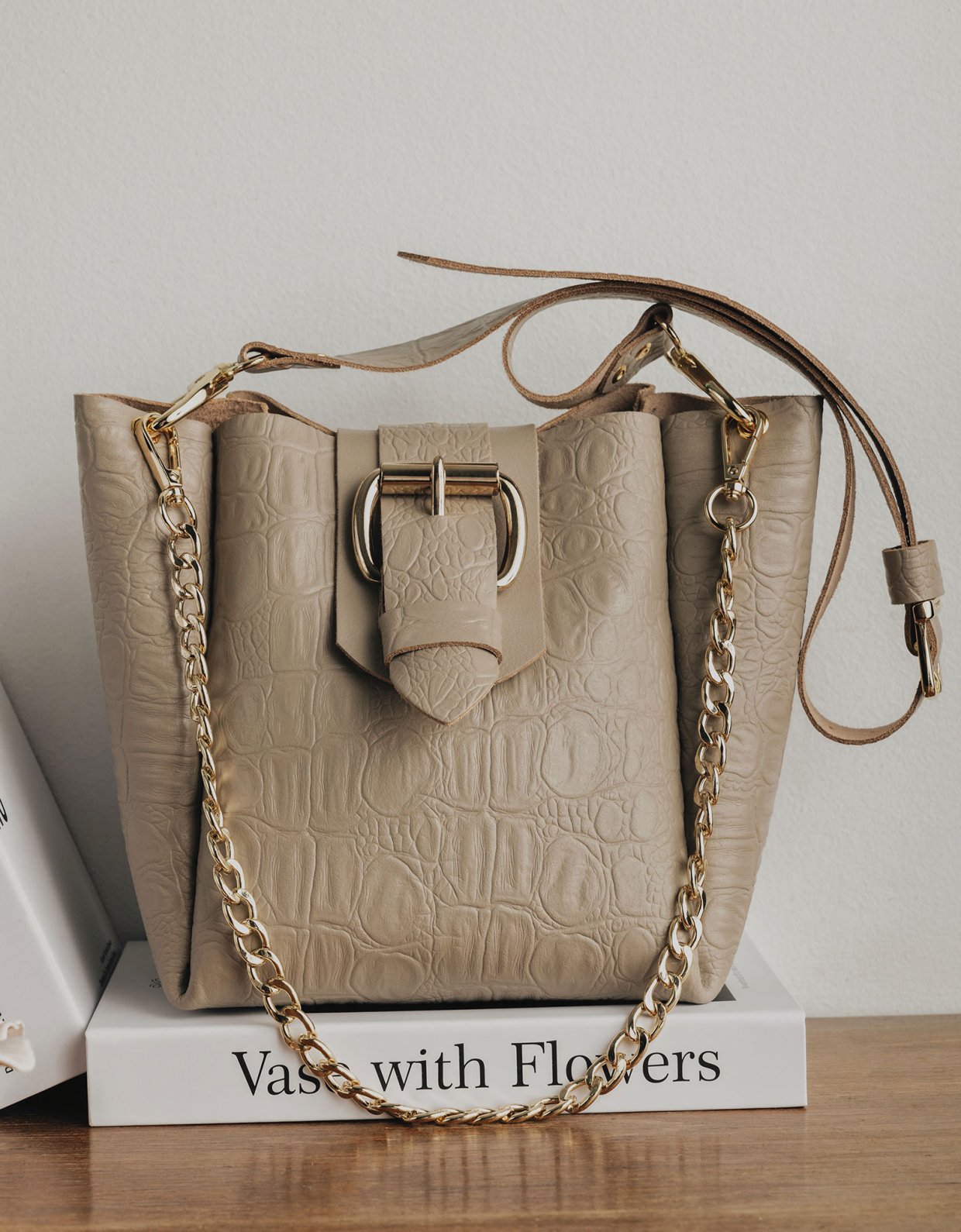 Individual Art Leather Missing bag stone beige-gold