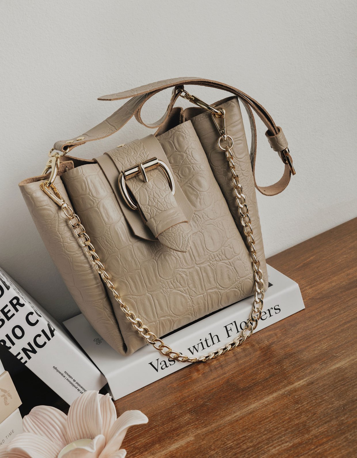 Individual Art Leather Missing bag stone beige-gold