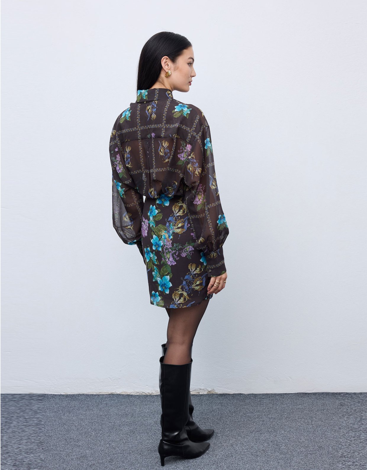 Ciel Concept Mocha blossom mini wrap skirt