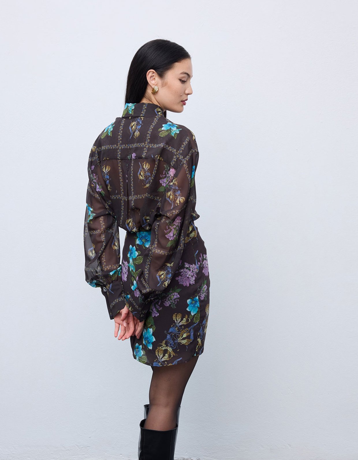 Ciel Concept Mocha blossom mini wrap skirt