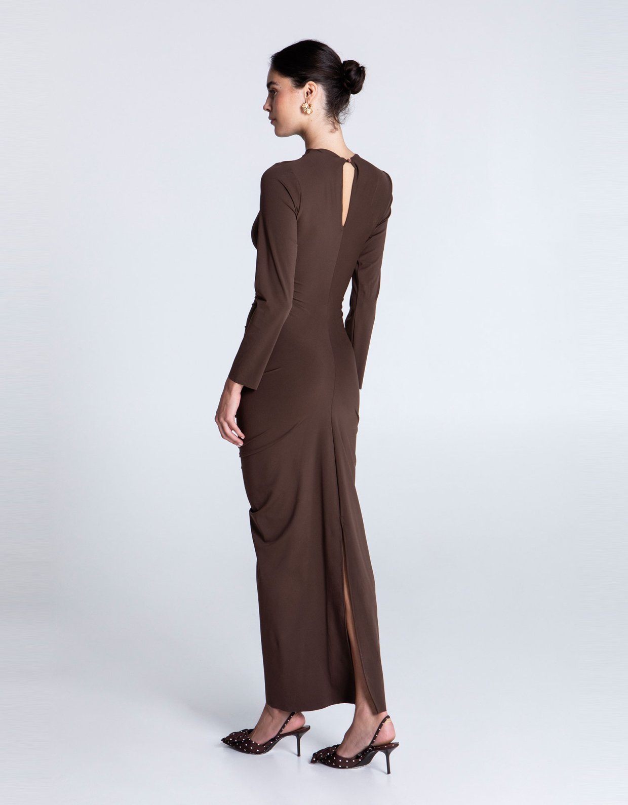 Eveleya Mocha curved maxi dress