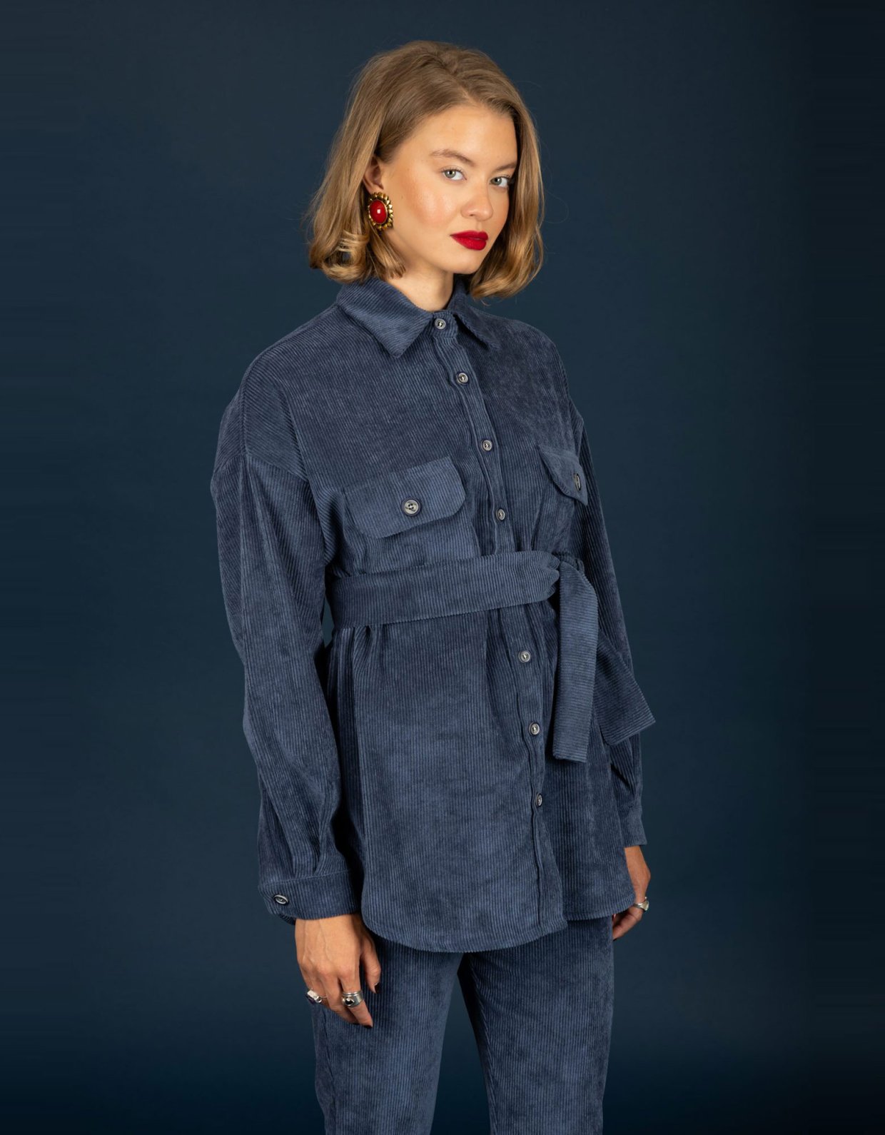 Chaton Morris oversize shirt blue