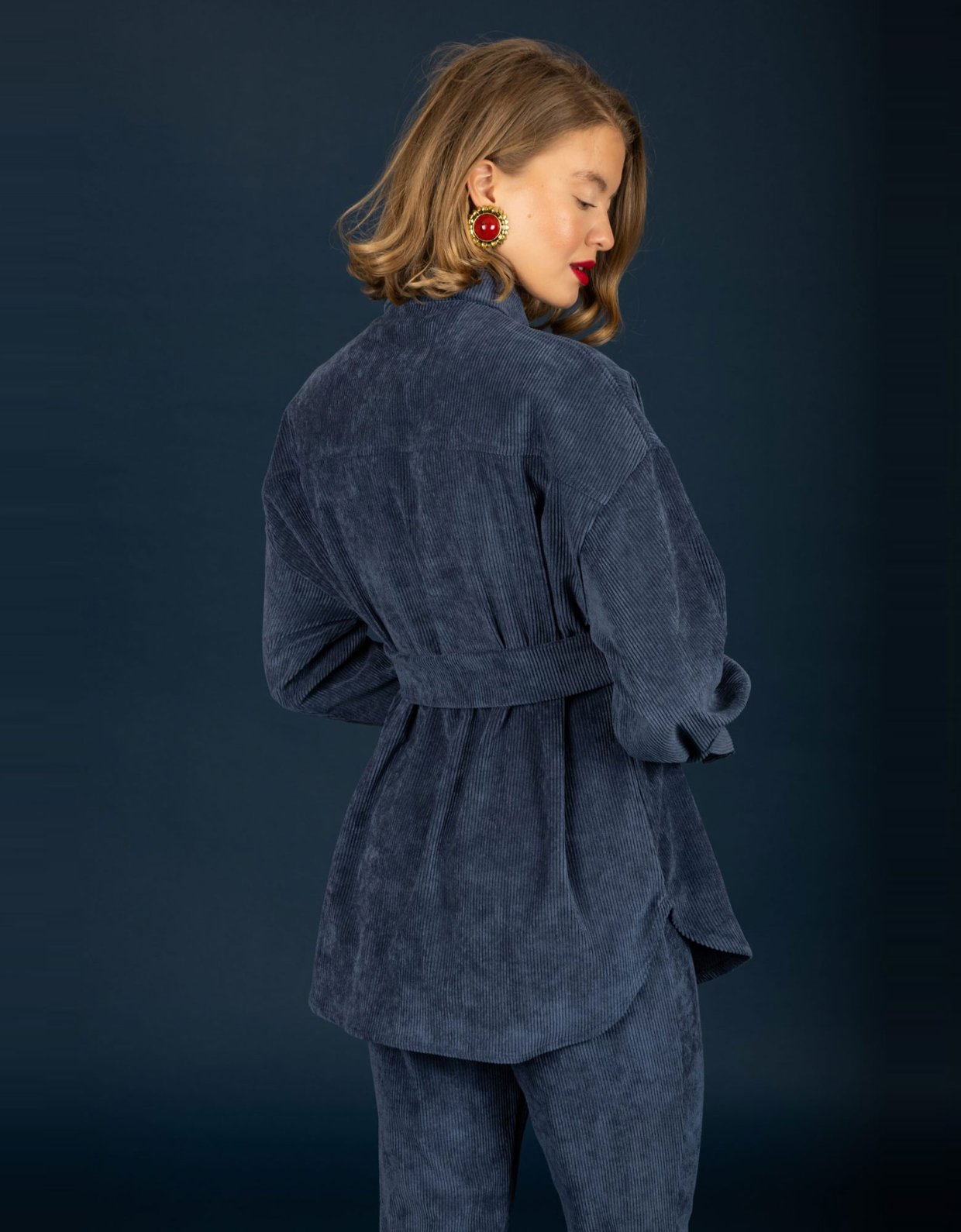 Chaton Morris oversize shirt blue