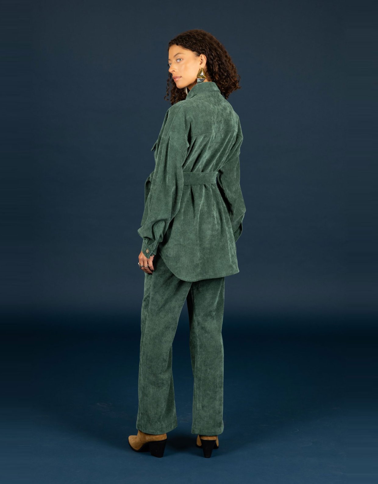 Chaton Morris oversize shirt forest