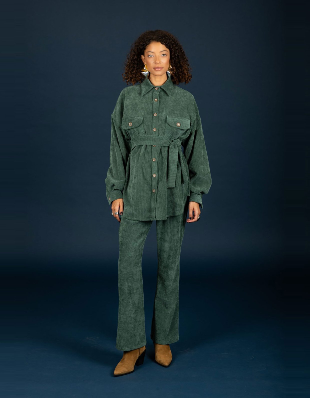 Chaton Morris oversize shirt forest
