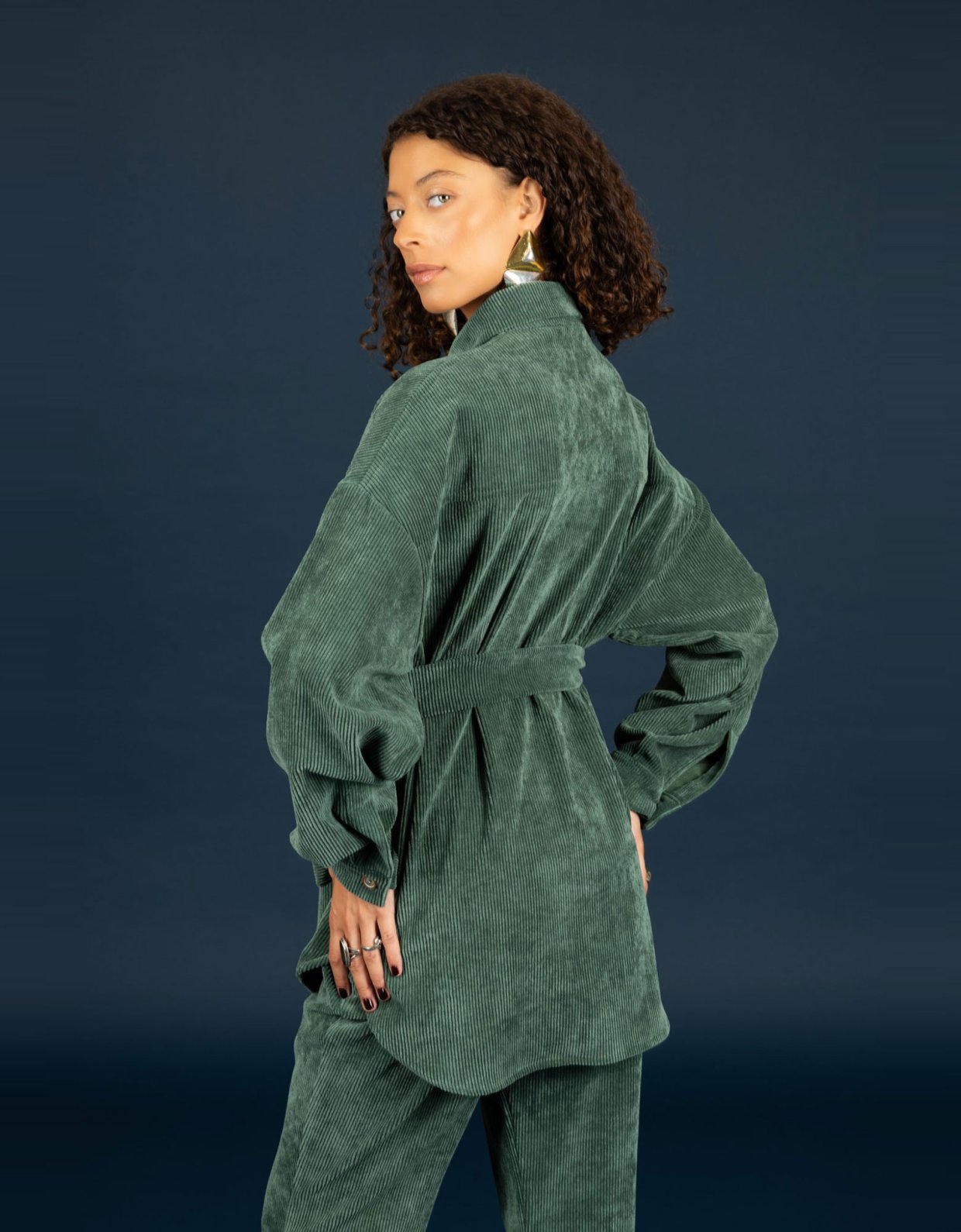 Chaton Morris oversize shirt forest