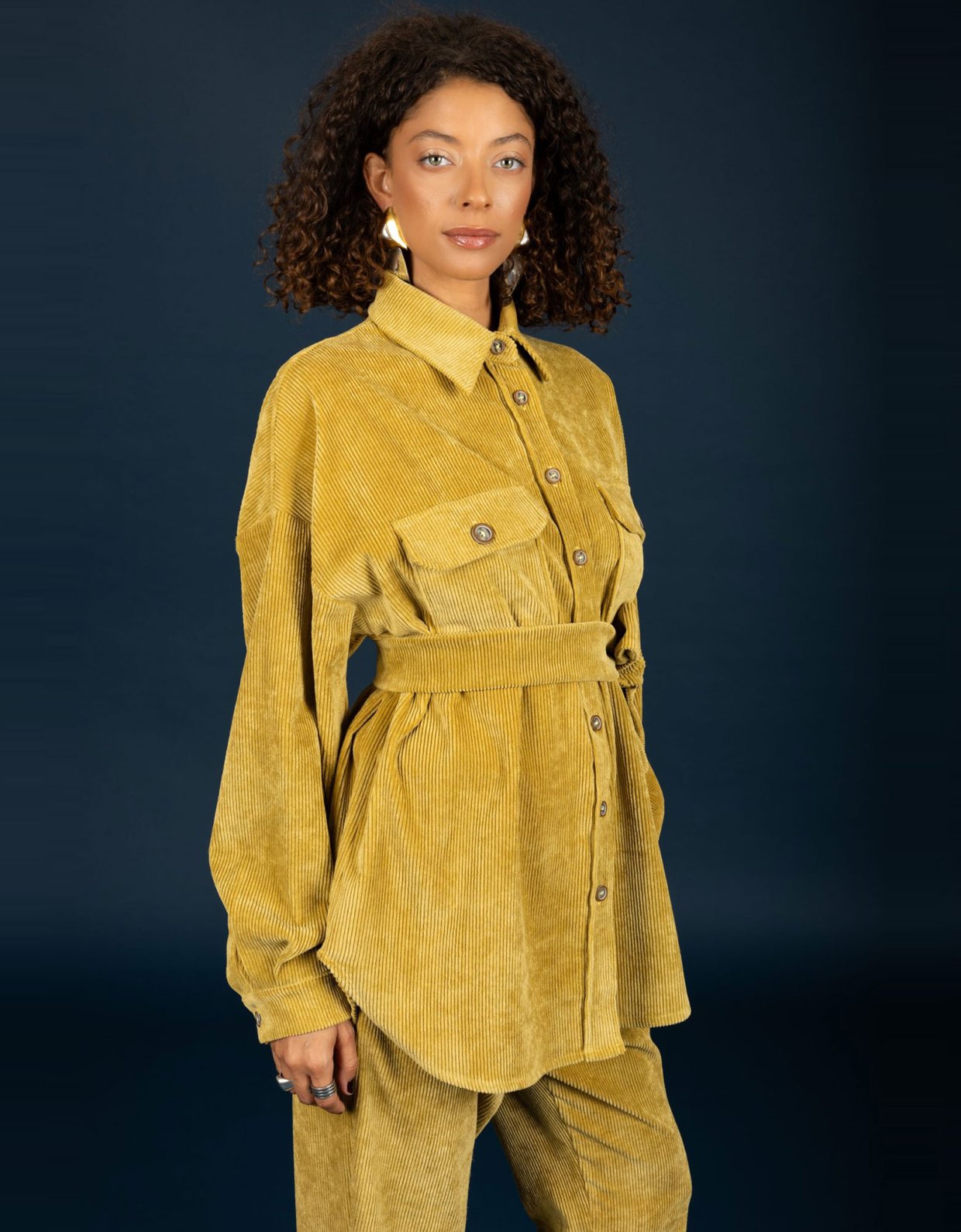 Chaton Morris oversize shirt olive beige