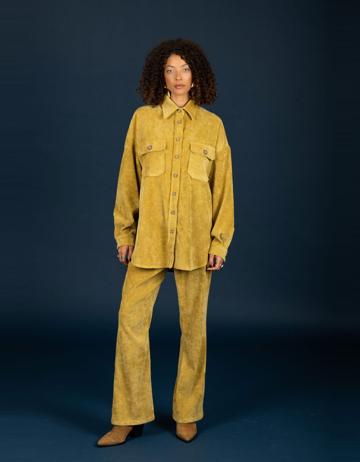 Chaton Morris oversize shirt olive beige
