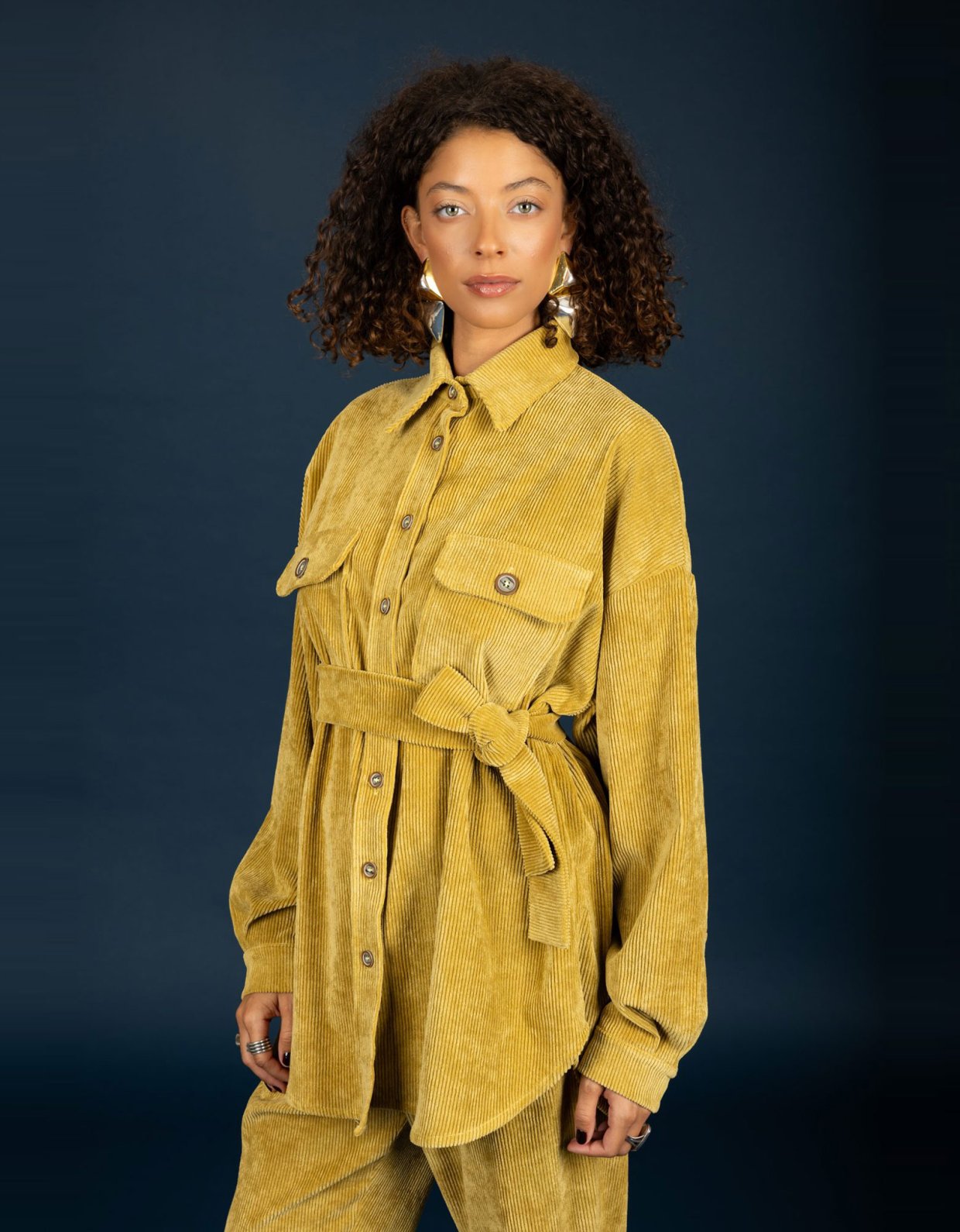 Chaton Morris oversize shirt olive beige