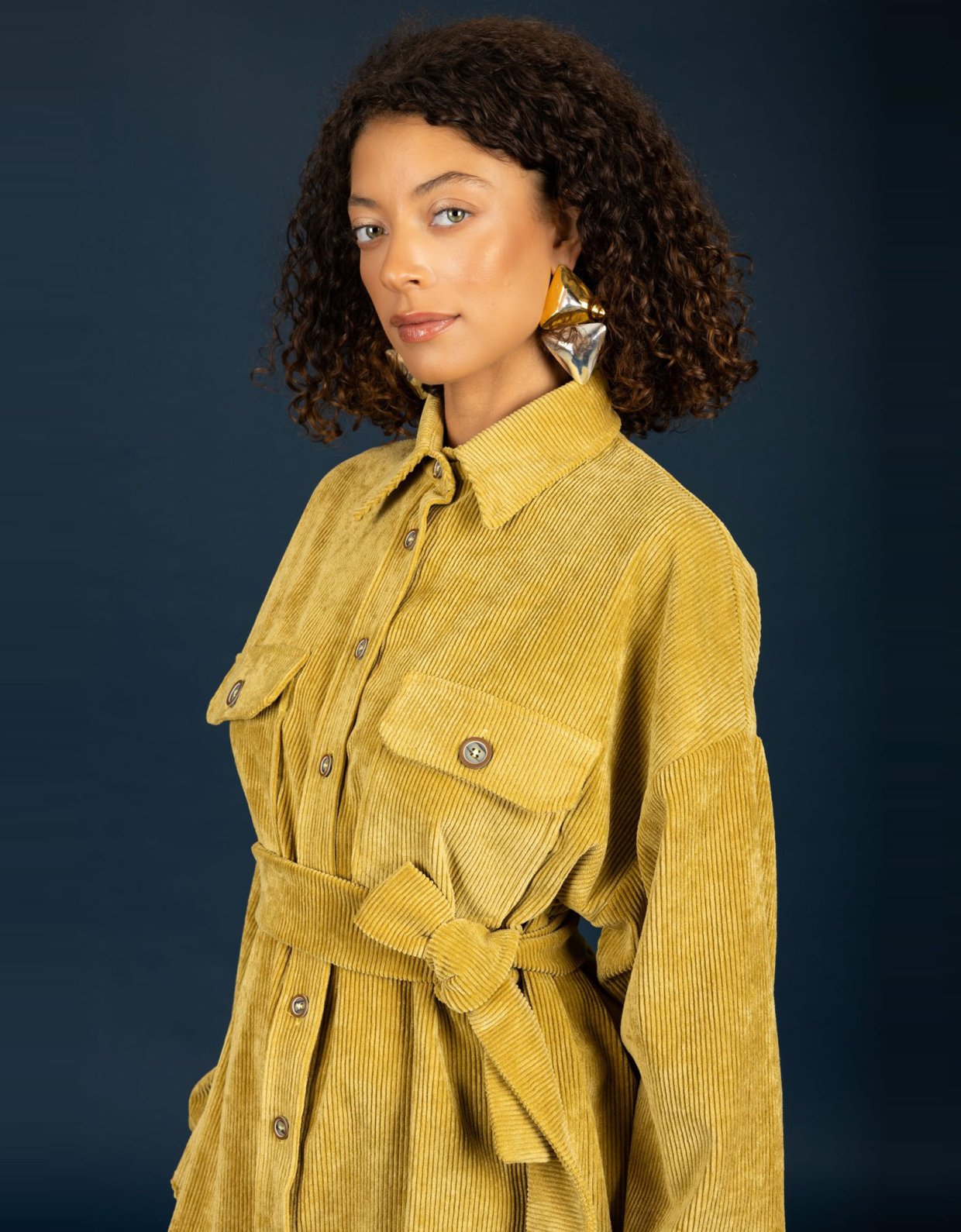 Chaton Morris oversize shirt olive beige