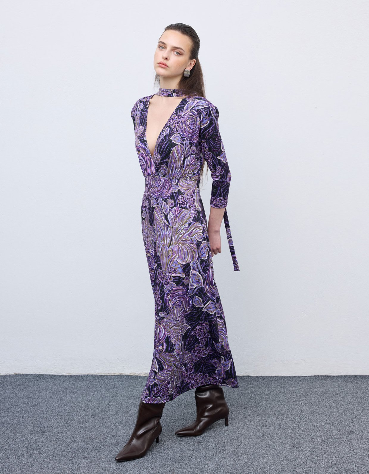 Ciel Concept Mosaic anthesis mauve jersey midi dress