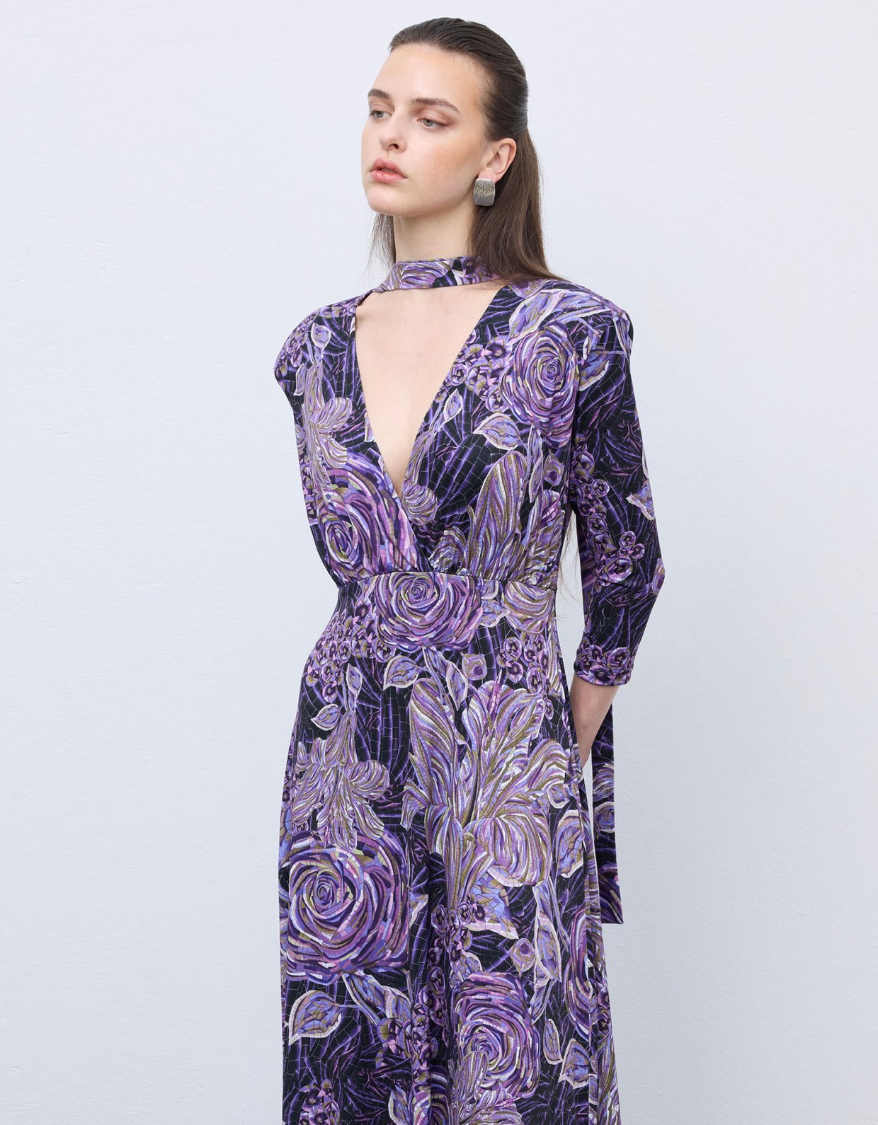 Ciel Concept Mosaic anthesis mauve jersey midi dress