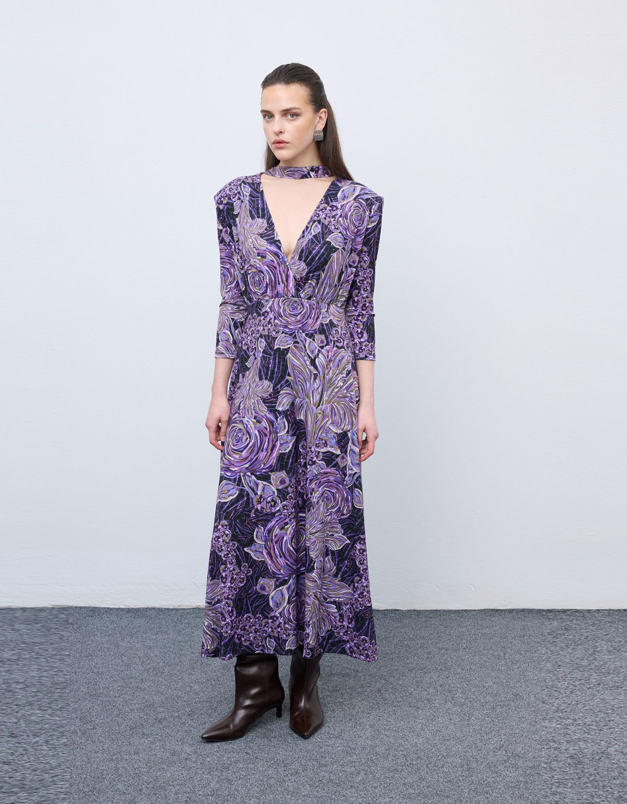 Ciel Concept Mosaic anthesis mauve jersey midi dress