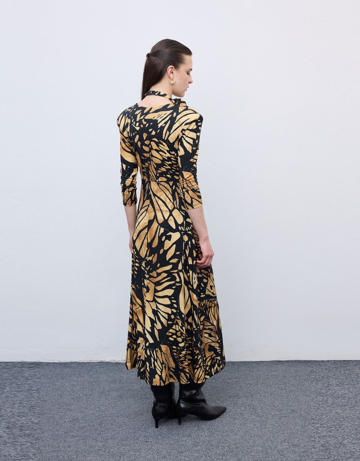 Ciel Concept Mosaic butterfly jersey midi dress