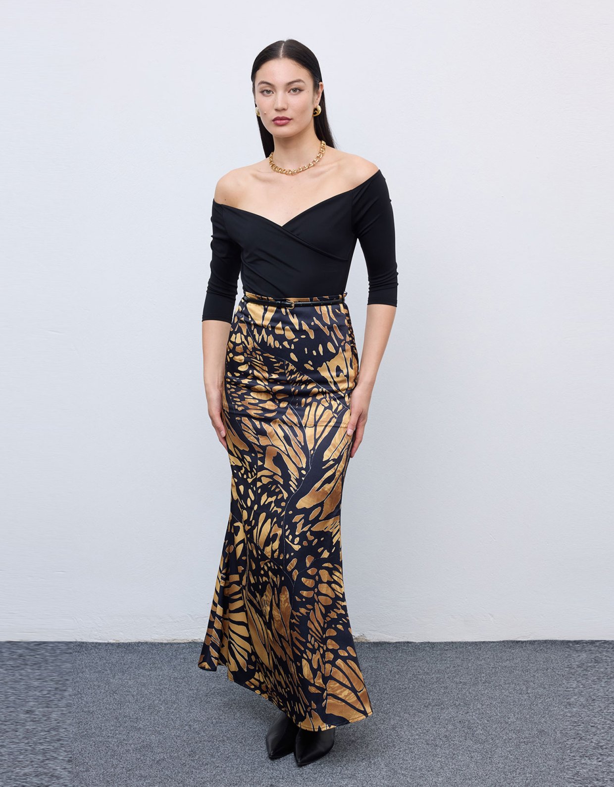 Ciel Concept Mosaic butterfly mermaid maxi skirt