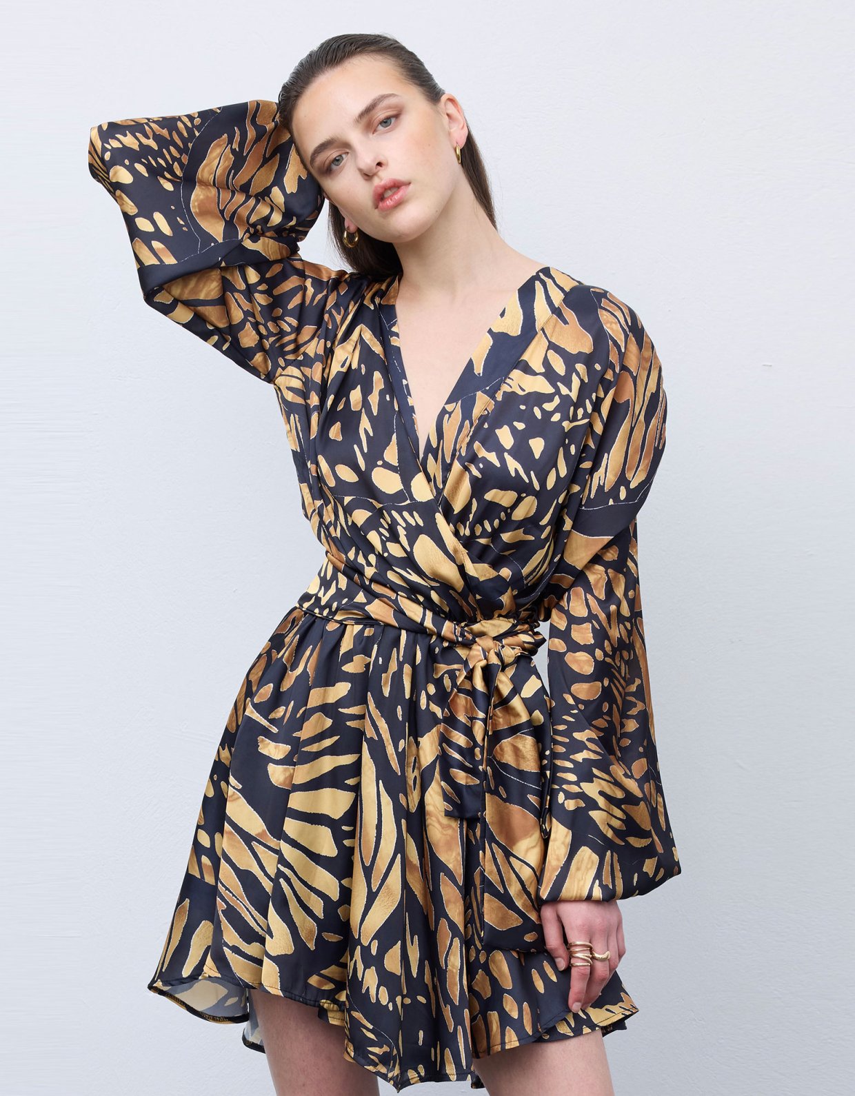 Ciel Concept Mosaic butterfly mini satin dress