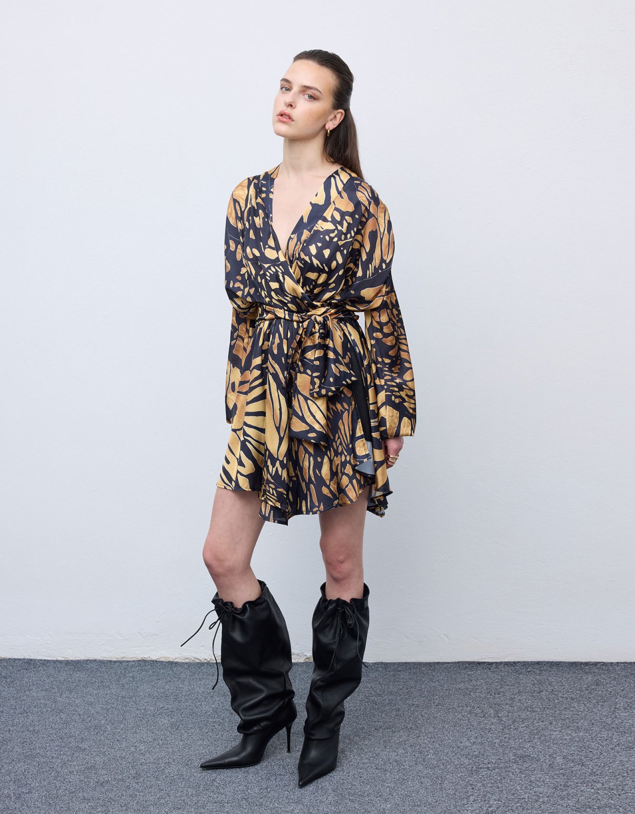 Ciel Concept Mosaic butterfly mini satin dress