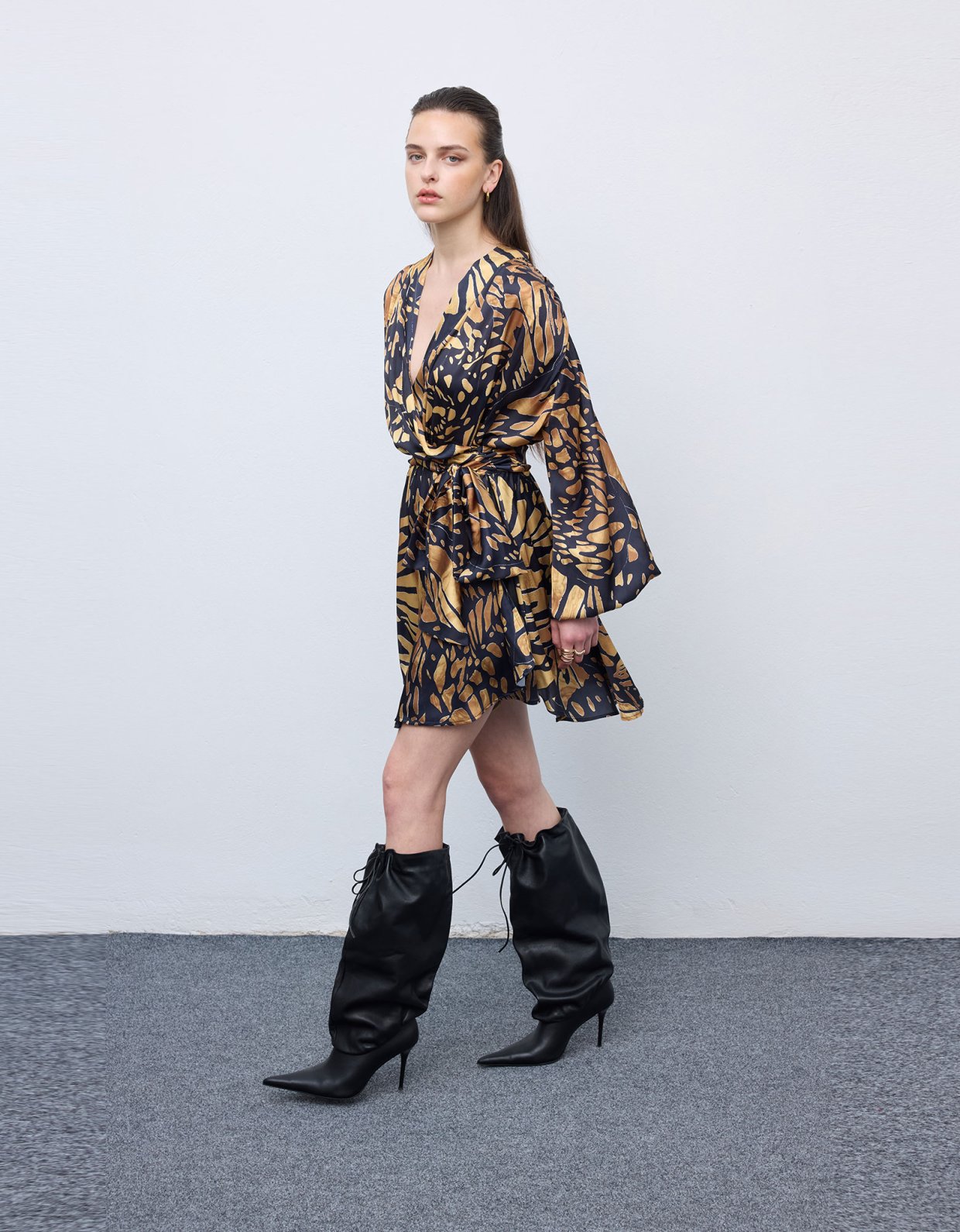 Ciel Concept Mosaic butterfly mini satin dress