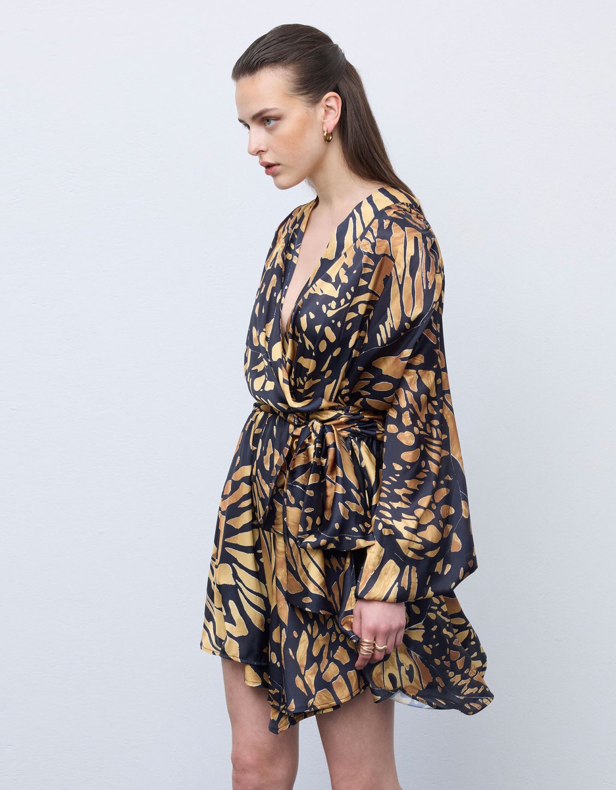 Ciel Concept Mosaic butterfly mini satin dress
