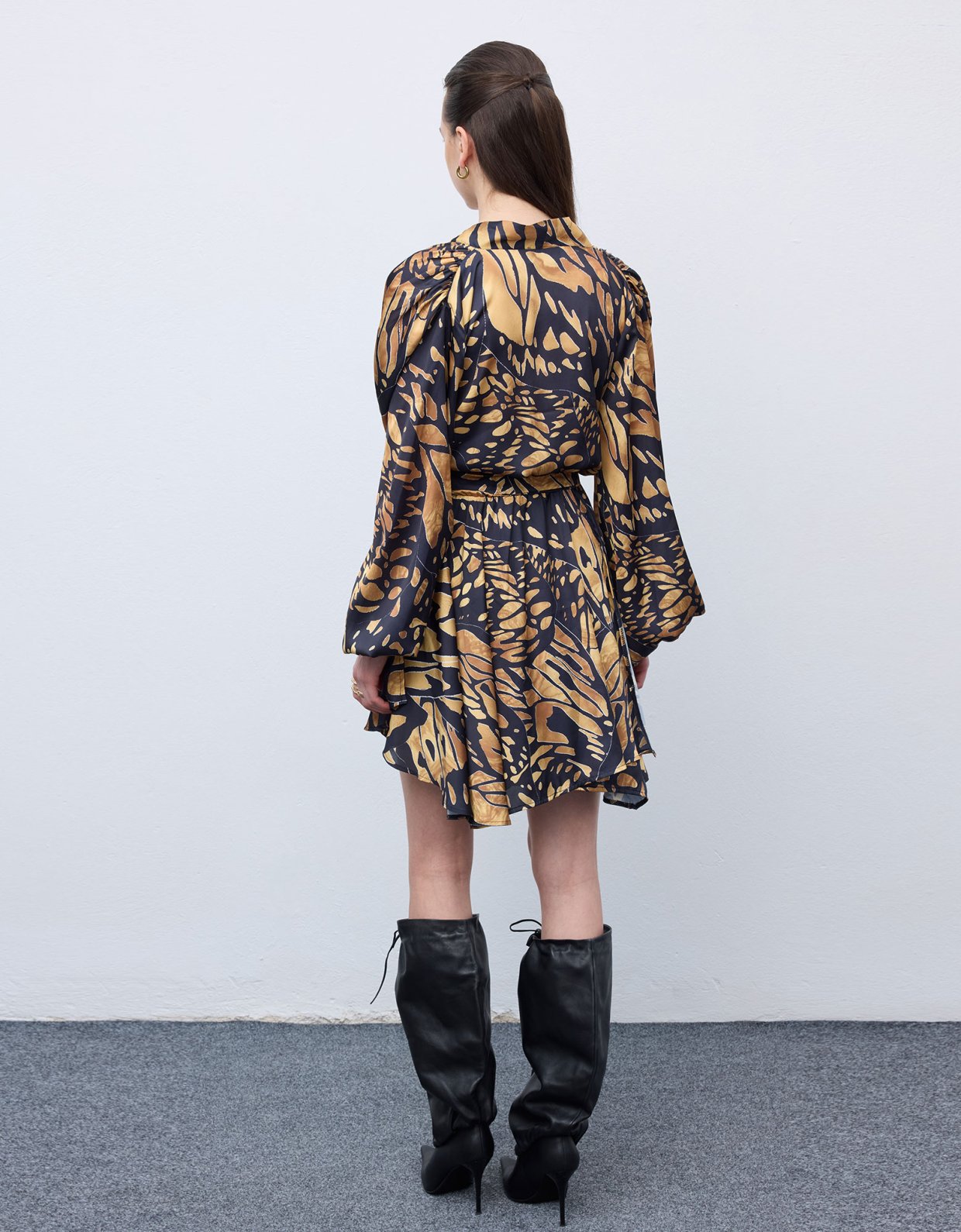Ciel Concept Mosaic butterfly mini satin dress