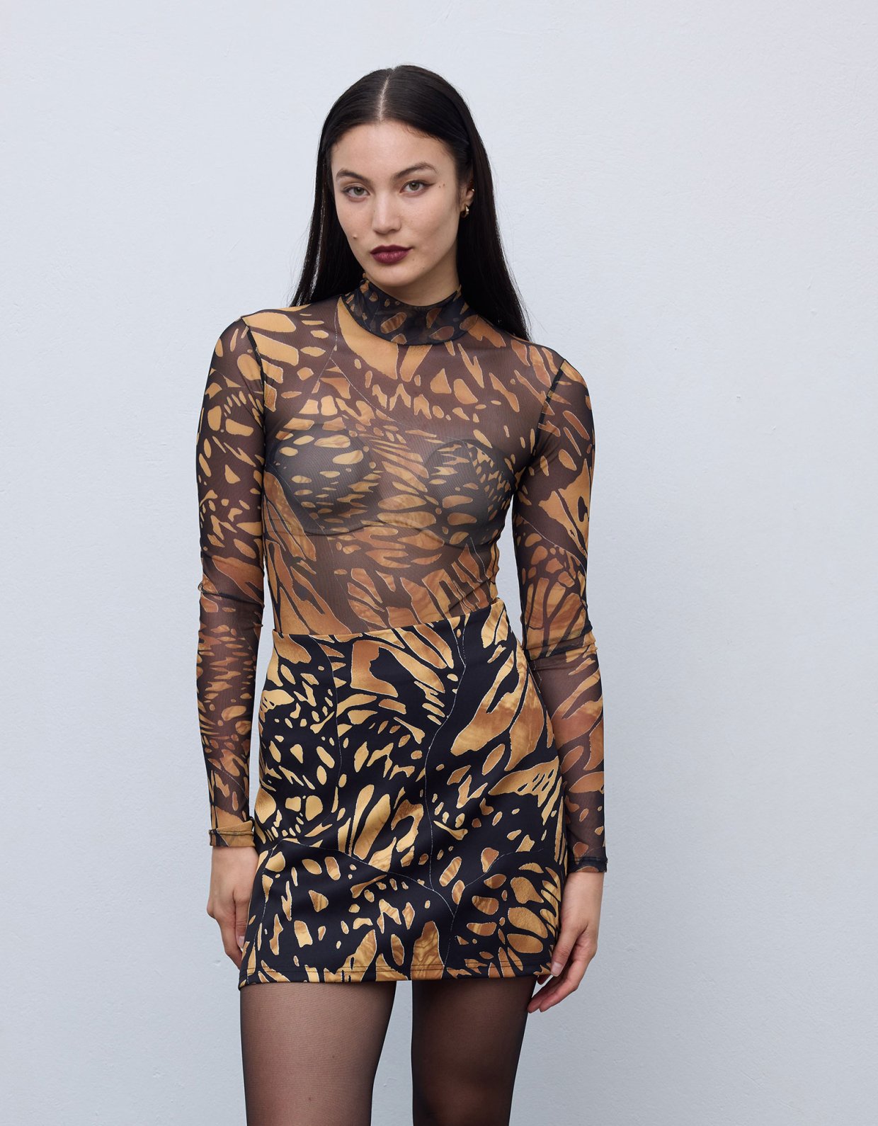 Ciel Concept Mosaic butterfly mini skirt