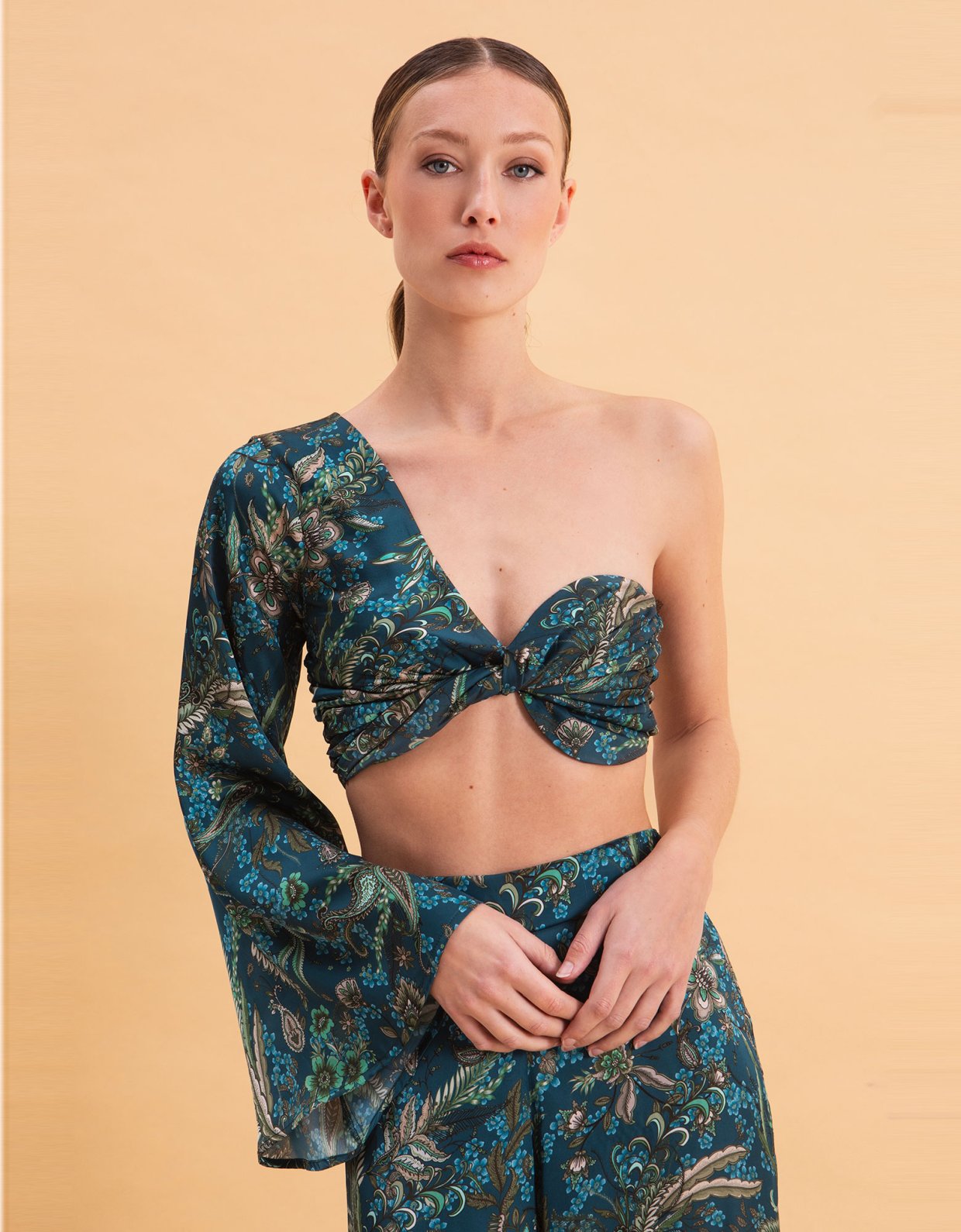 Eveleya Mystic forest one shoulder top