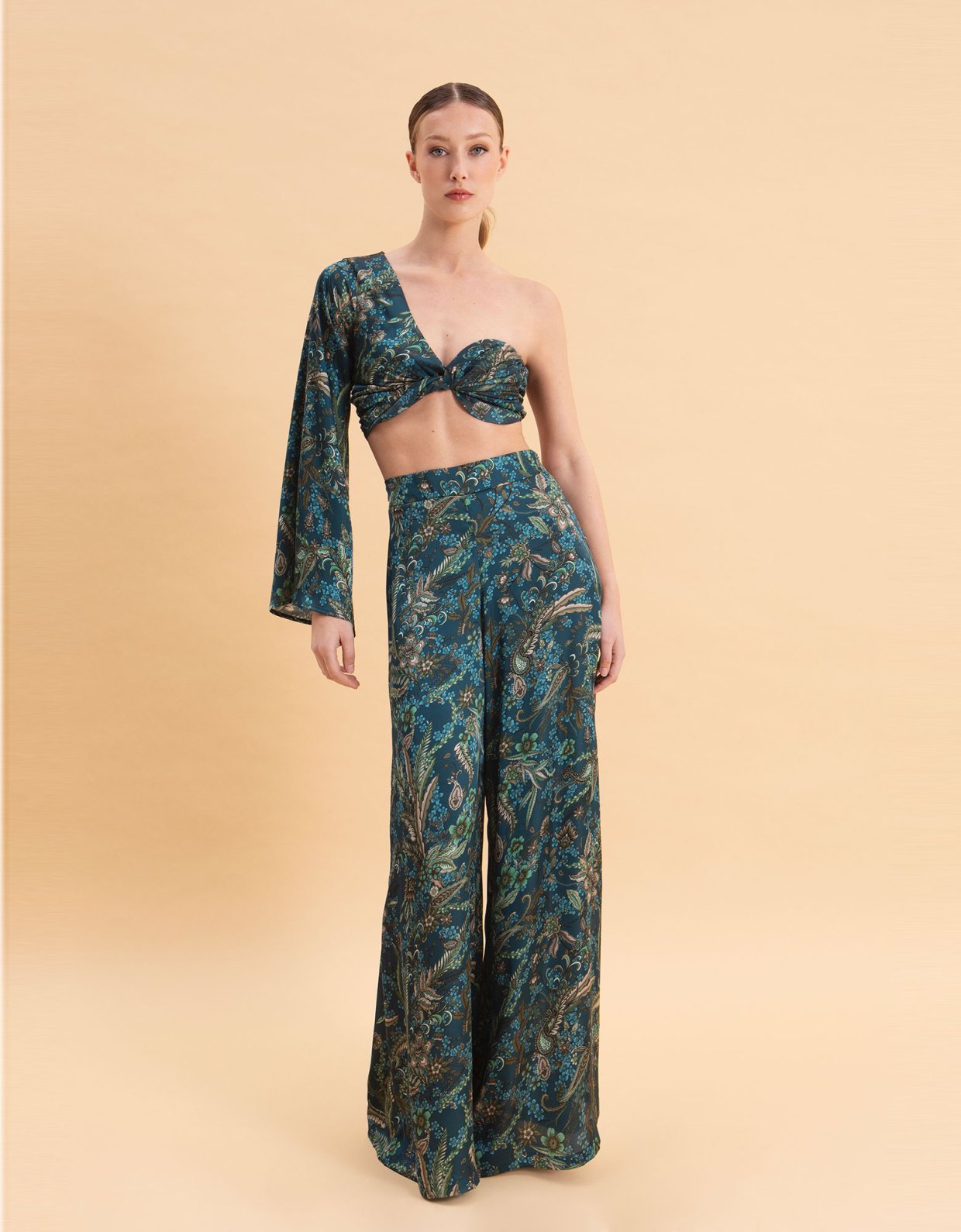 Eveleya Mystic forest one shoulder top