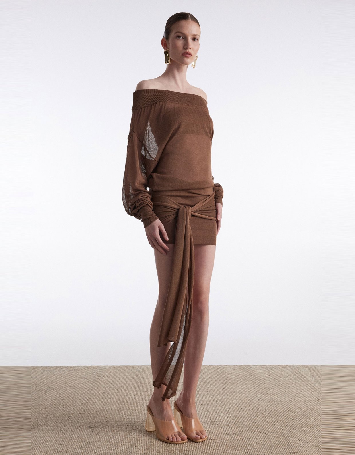 Nadia Rapti No. 26 Knitted mini dress brown