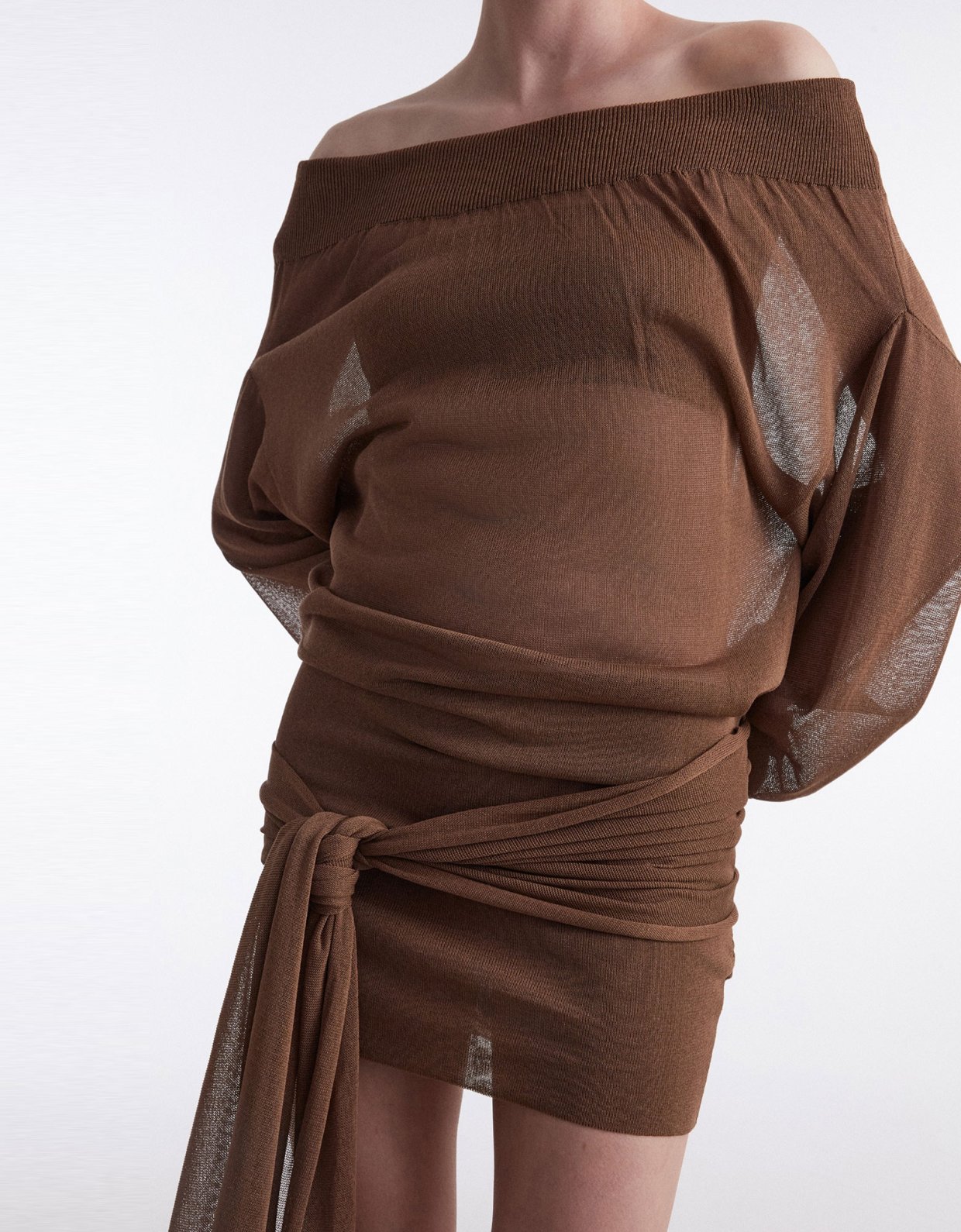 Nadia Rapti No. 26 Knitted mini dress brown