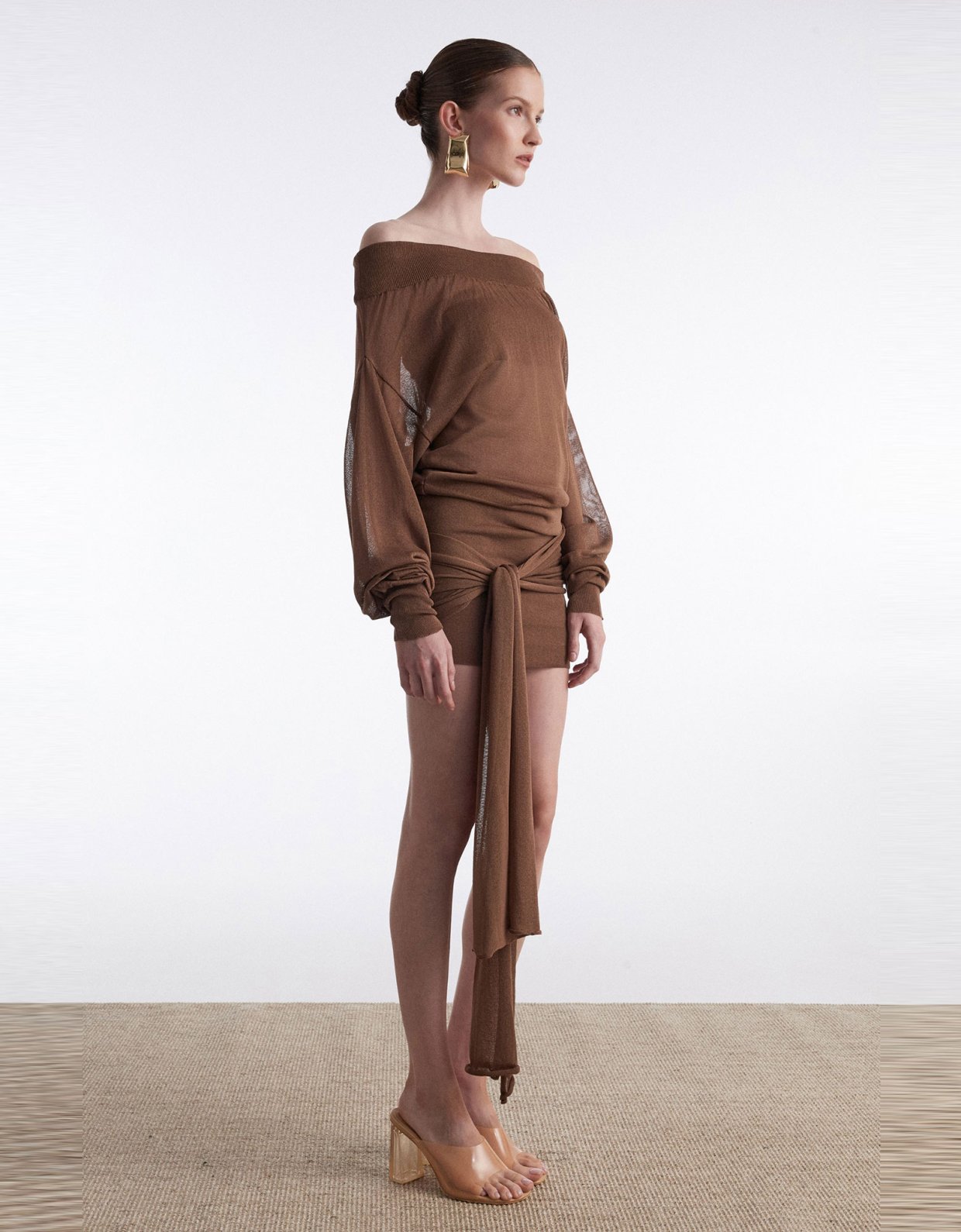 Nadia Rapti No. 26 Knitted mini dress brown