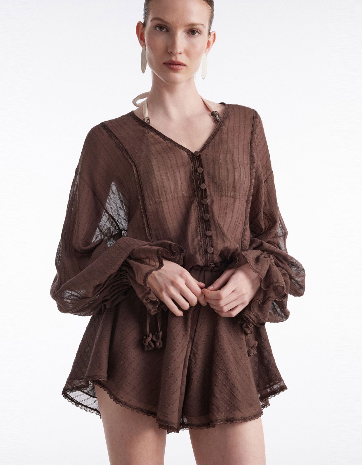 Nadia Rapti Han playsuit brown
