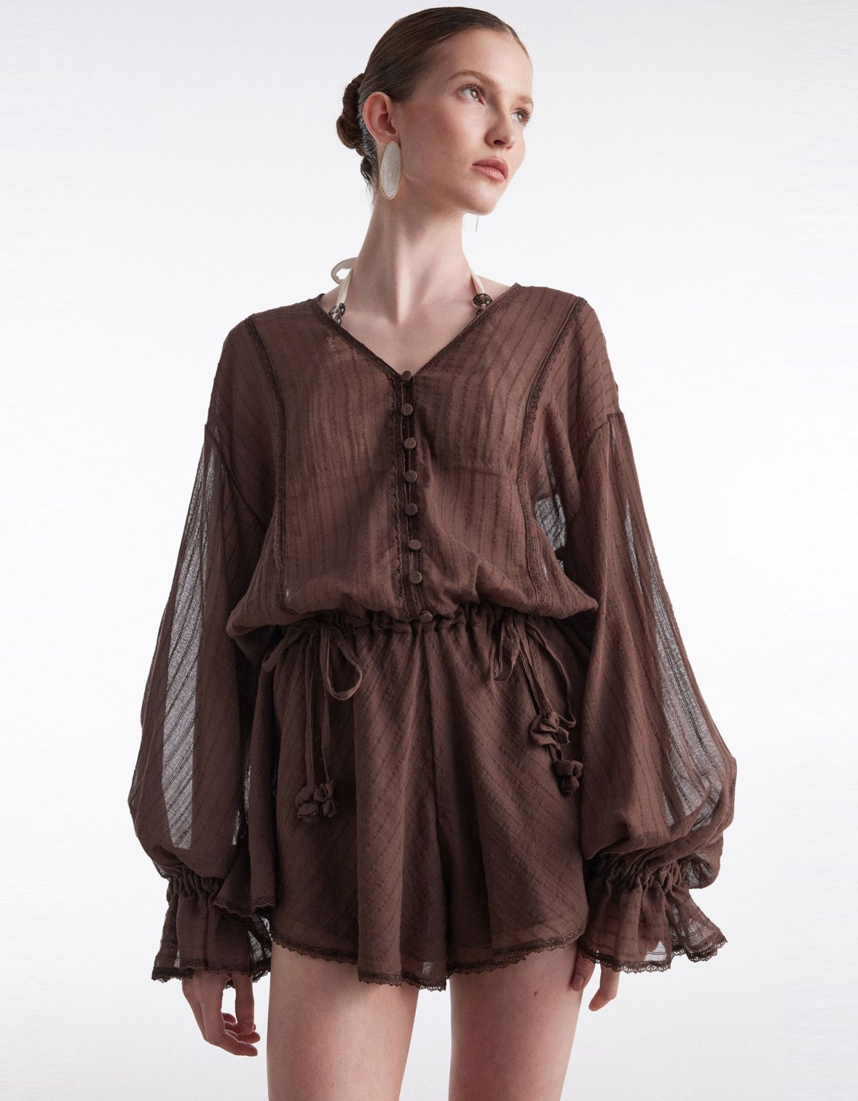 Nadia Rapti Han playsuit brown