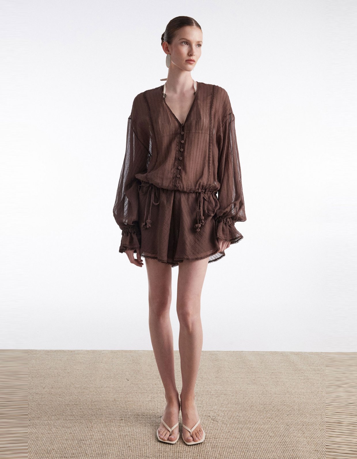 Nadia Rapti Han playsuit brown
