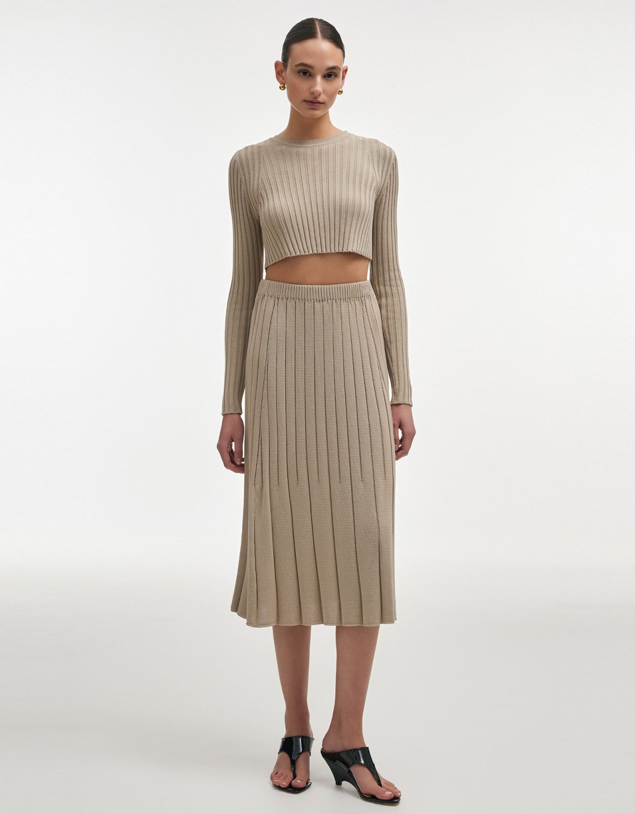 Nadia Rapti Femme knitted skirt greige