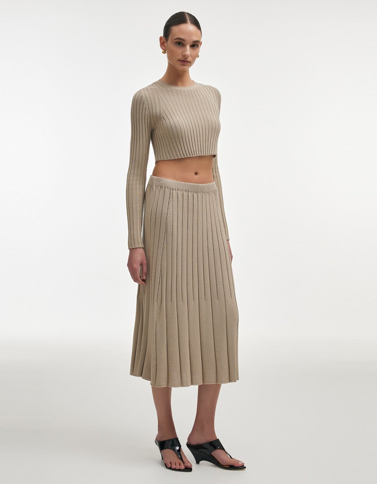 Nadia Rapti Femme knitted skirt greige