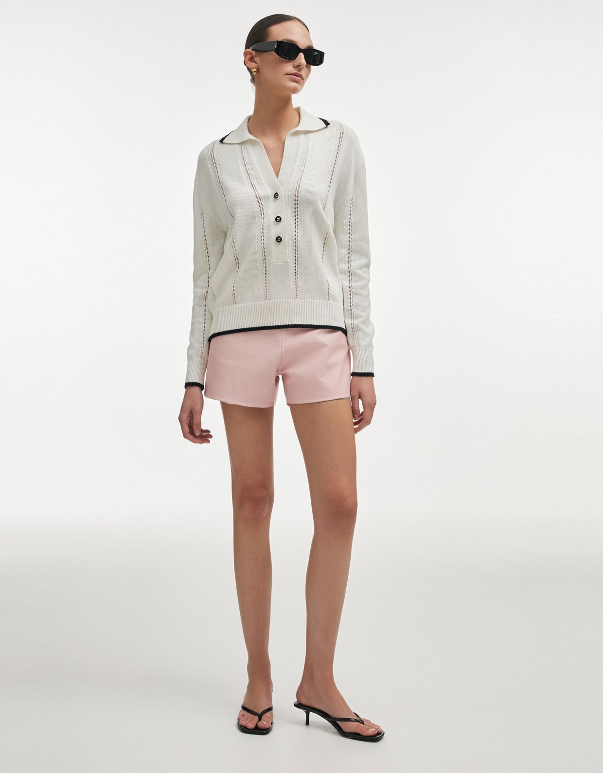 Nadia Rapti Lauren knitted blouse white/black